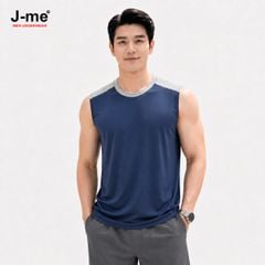 Áo thun 3 lỗ nam J-me JMT095SH cổ tròn vải cotton bambo mềm mại
