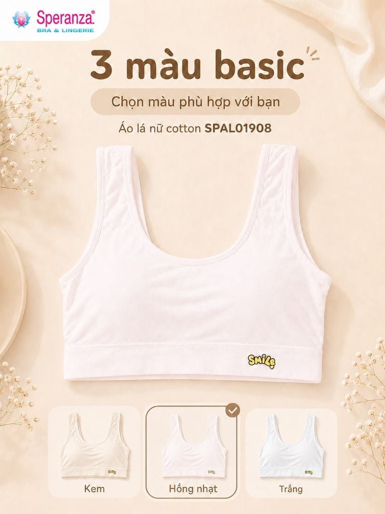 Áo Bra Nữ Cotton Speranza SPAL01908SH Có Mút Nhẹ, Form Ôm Đến 65kg