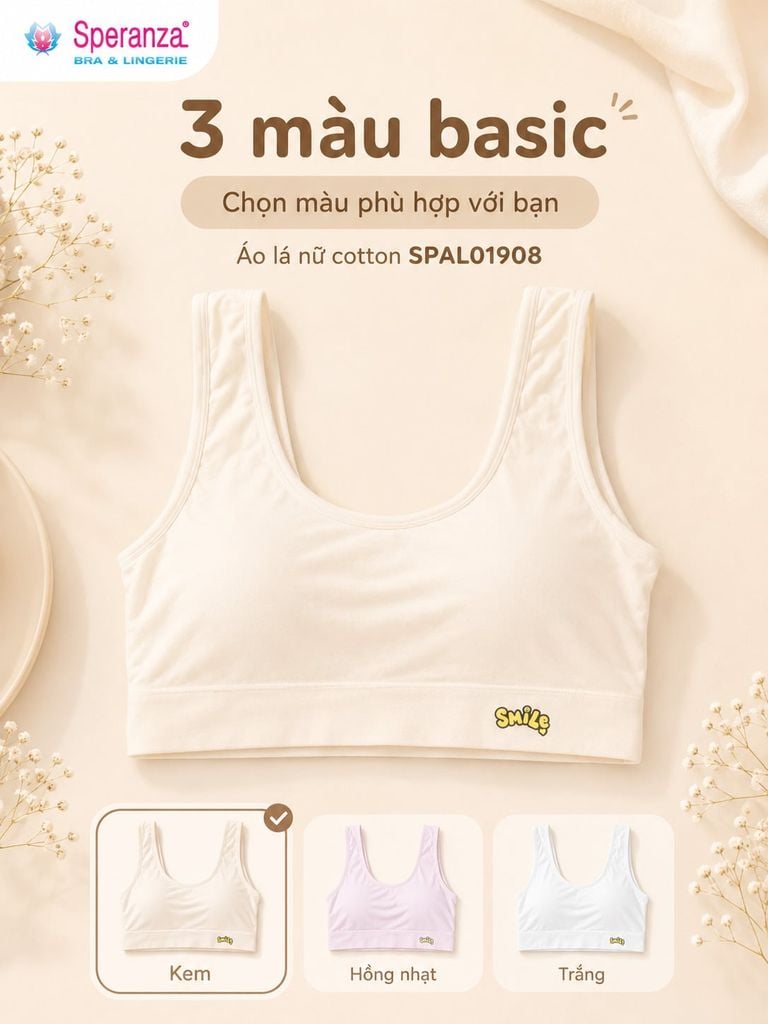 Áo Bra Nữ Cotton Speranza SPAL01908SH Có Mút Nhẹ, Form Ôm Đến 65kg