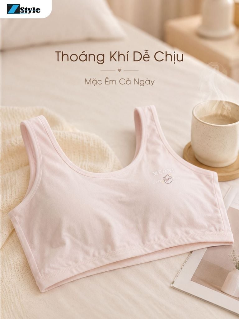 Áo Lá Học Sinh Mềm Mại Zstyle ZALL1013NK Có Mút Mỏng, Lưng Móc Cài