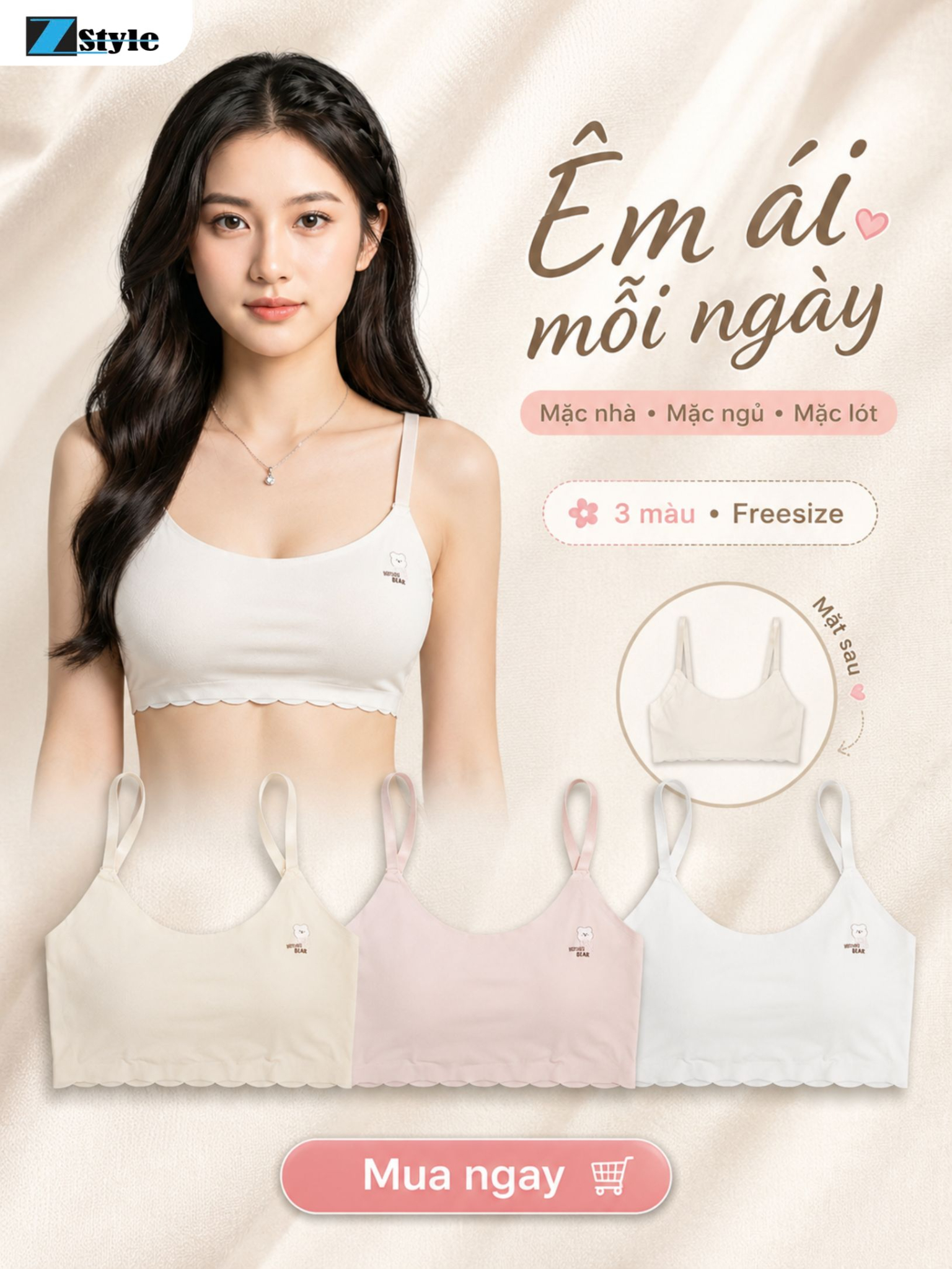 Áo Lá Học Sinh Nữ  ZStyle ZALL1013NK 2 Dây Ôm Dáng Thoải