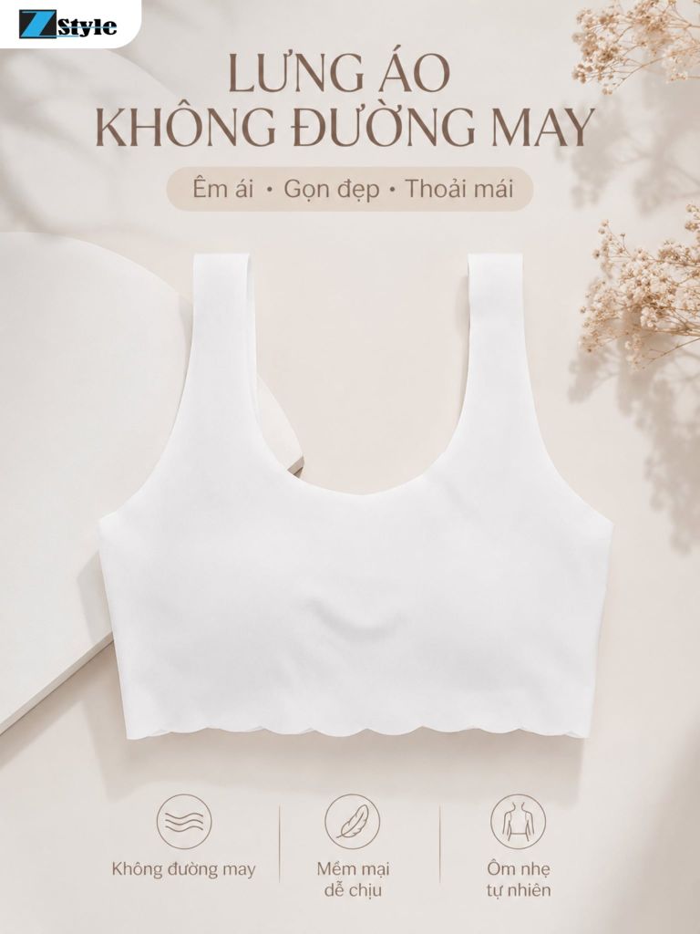 Áo Lá Nữ Zstyle ZALL5520NK Mút Liền Không Đường May Co Giãn Mềm Mịn