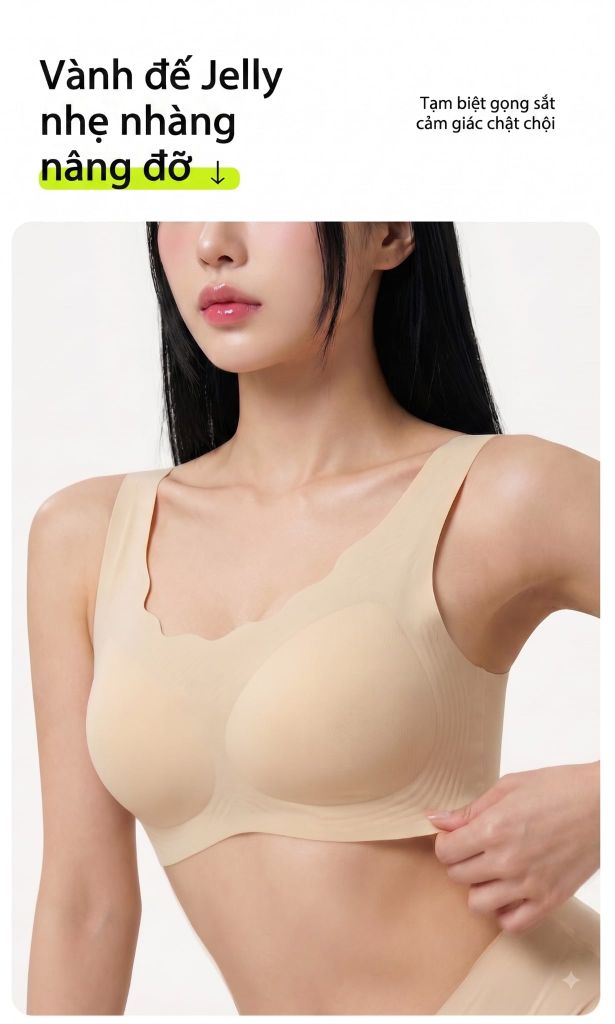 Áo Lót Nữ Speranza AL299NK Không Gọng Mút Cố Định Viền Gel Che Mỡ Nách