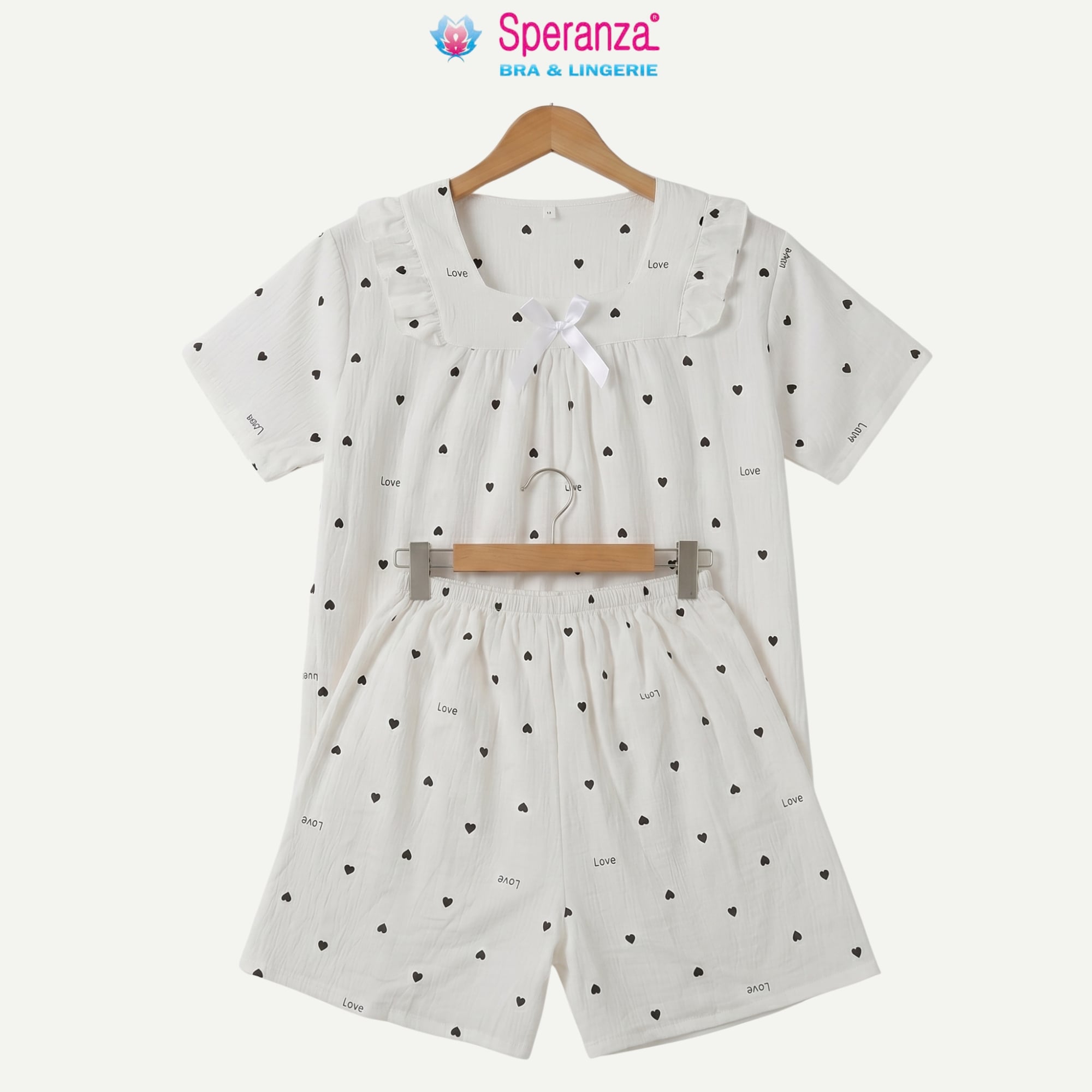 Bộ Đồ Ngủ Speranza SBD613SH Có Mút Ngực Vải Thun Nhăn Xốp Thoáng Khí