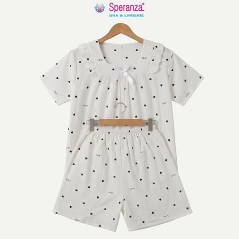 Bộ Đồ Ngủ Speranza SBD613SH Có Mút Ngực Vải Thun Nhăn Xốp Thoáng Khí