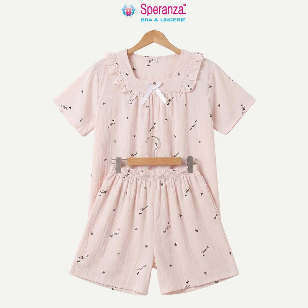 Bộ Đồ Ngủ Speranza SBD613SH Có Mút Ngực Vải Thun Nhăn Xốp Thoáng Khí