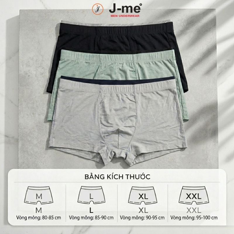 Quần Lót Nam J-me Boxer JM722SH Sợi Tre Bamboo Thoáng Khí Co Giãn