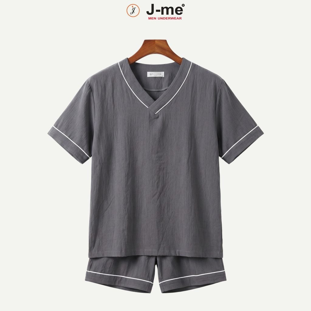Bộ mặc nhà nam J-ME JMPB305SH Cổ Chữ V Minimalist Chất Liệu Nhẹ Tênh