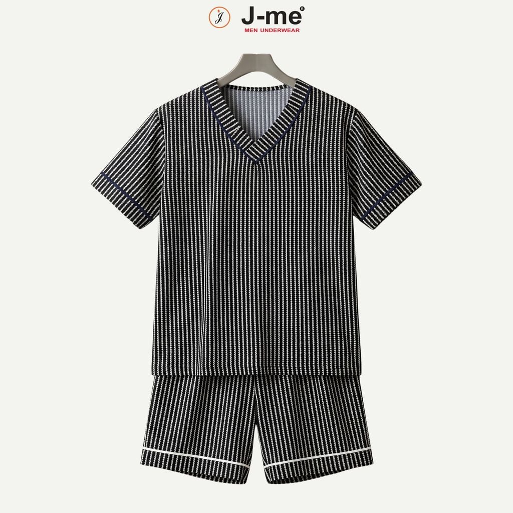 Bộ Đồ Ngủ Nam J-me JMPB306SH Cổ V Họa Tiết Sọc Hiện Đại