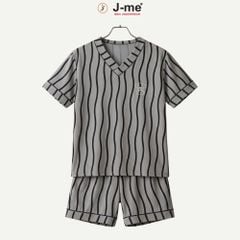 Bộ Đồ Ngủ Nam J-me JMPB306SH Cổ V Họa Tiết Sọc Hiện Đại