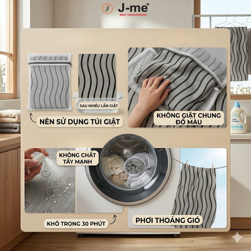Bộ Đồ Ngủ Nam J-me JMPB306SH Cổ V Họa Tiết Sọc Hiện Đại