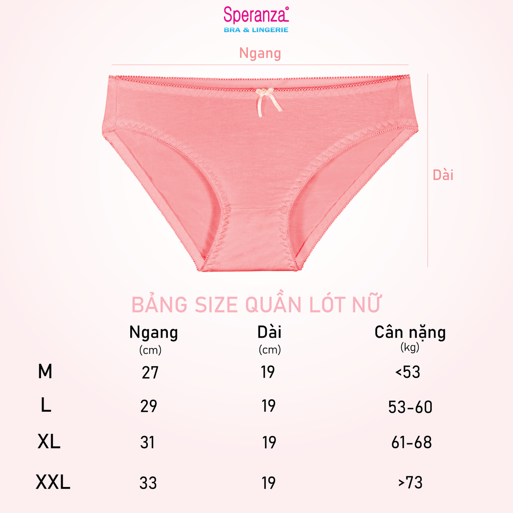 Quần lót nữ Speranza, mềm mại, thoáng mát, kiểu dáng đơn giản dễ sử dụng, phù hợp với nhiều đối tường - SPQ490SH