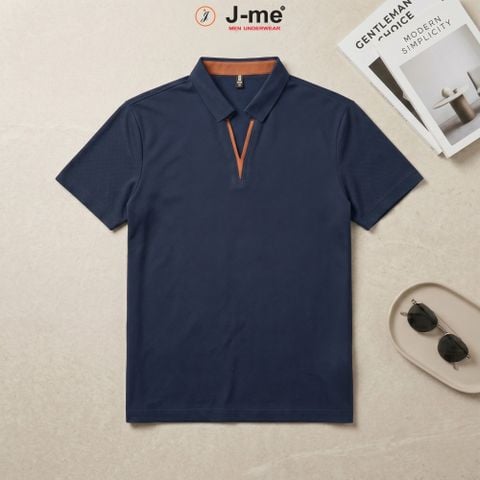 Áo Polo Nam Có Cổ J-me ZMT147NK – Cổ V Viền Màu Sang Trọng, Lịch Lãm