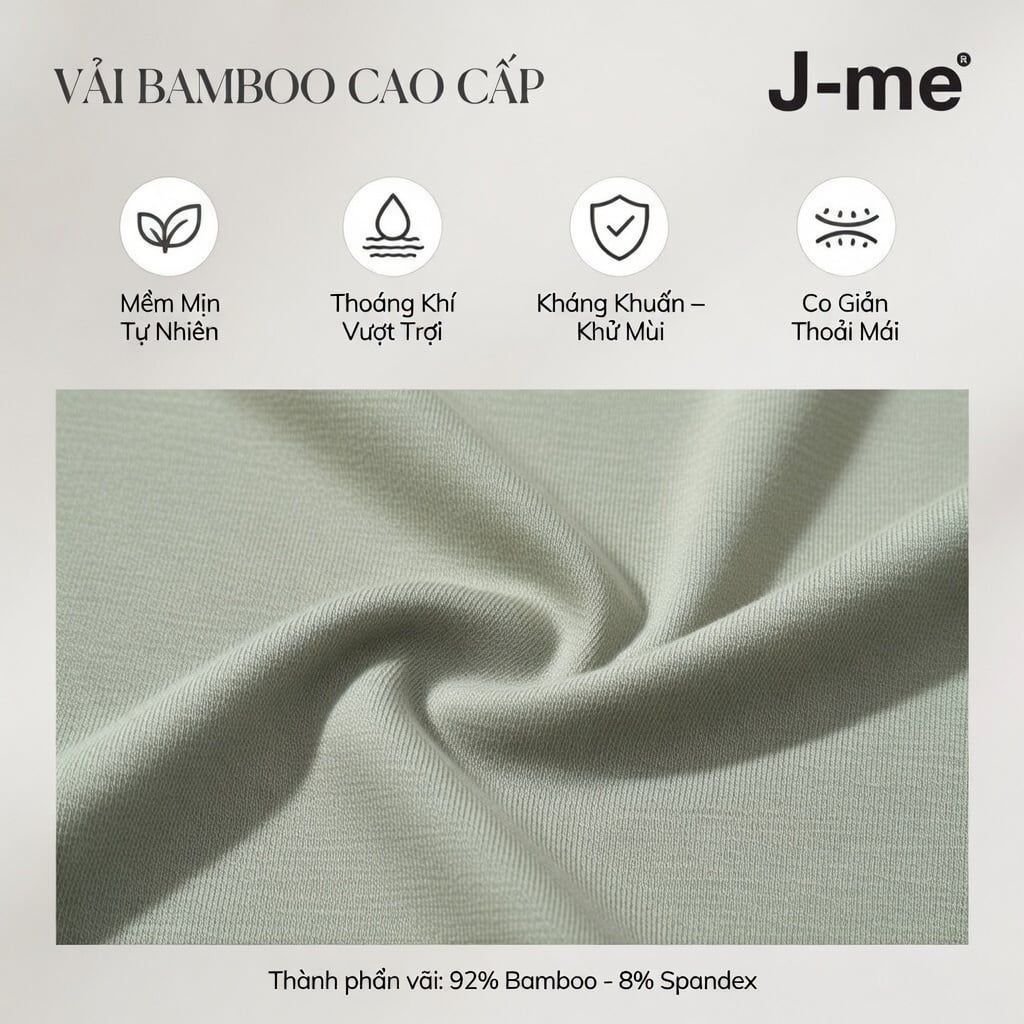 Quần Lót Nam Boxer Bamboo J-me Cao Cấp – Co Giãn 4 Chiều, Thoáng Khí Kháng Khuẩn, Mềm Mịn Thoải Mái JM573SH