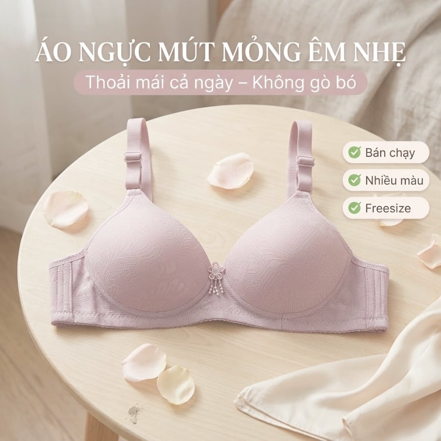 Áo Ngực Nữ Không Gọng Speranza SPA03352SH Mút Mỏng 0.3cm Cup B Êm Nhẹ, Thoáng Khí