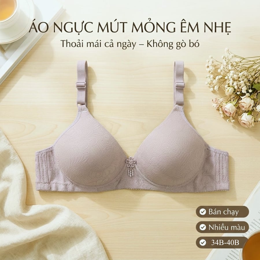Áo Ngực Nữ Không Gọng Speranza SPA03352SH Mút Mỏng 0.3cm Cup B Êm Nhẹ, Thoáng Khí