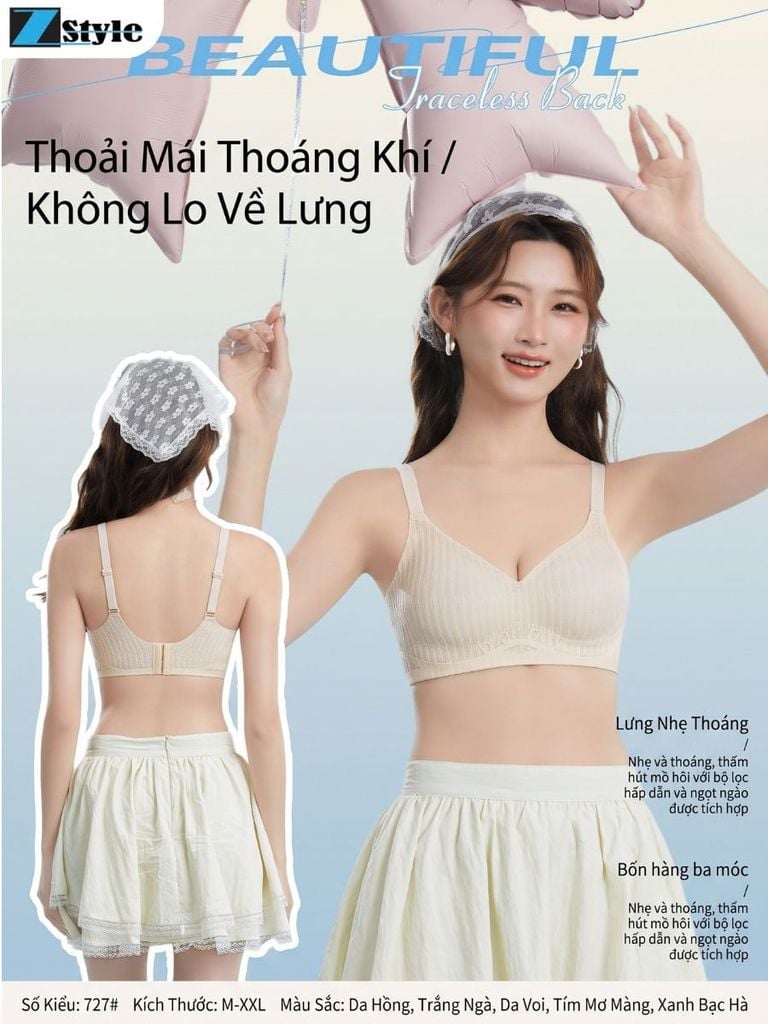 Áo ngực Zstyle ZAL727NK nâng đỡ tự nhiên, đệm mỏng mềm mại, không gọng thoải mái