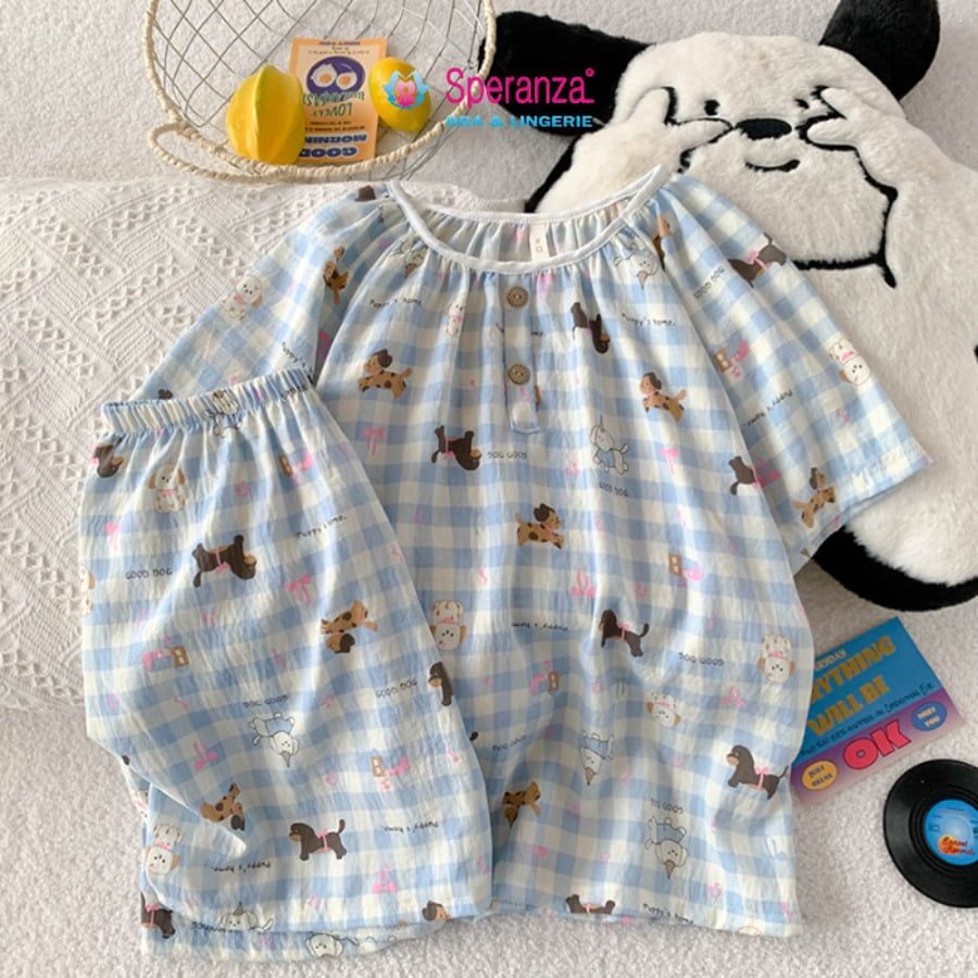 Đồ Bộ Mặc Nhà Nữ SPERANZA SBD019SH Pijama Cotton Xốp Form Rộng