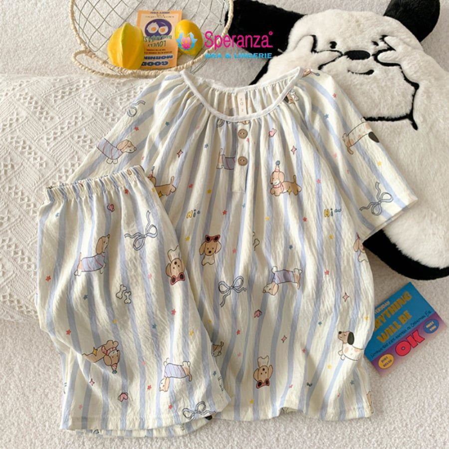 Đồ Bộ Mặc Nhà Nữ SPERANZA SBD019SH Pijama Cotton Xốp Form Rộng