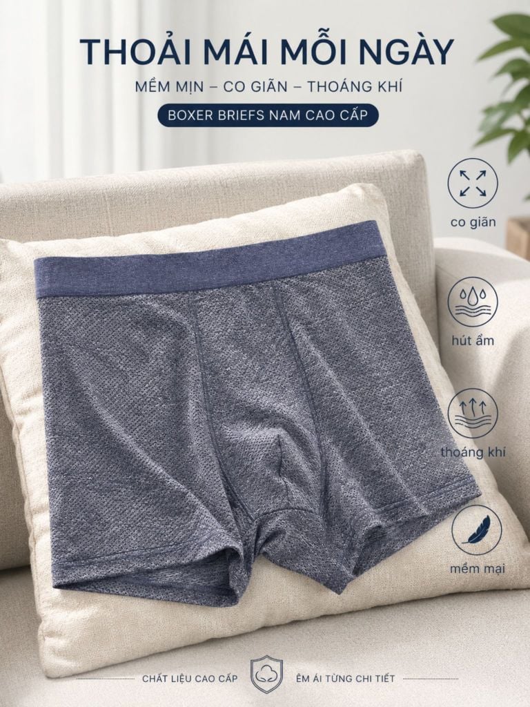 Quần boxer nam Jme JM618SH co giãn 4 chiều, thoáng mát, hút ẩm tốt