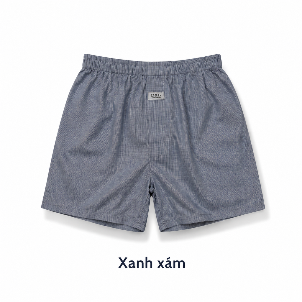 Quần Đùi Nam Mặc Nhà D&L DL001SH Cotton Kate Mát Lưng Thun