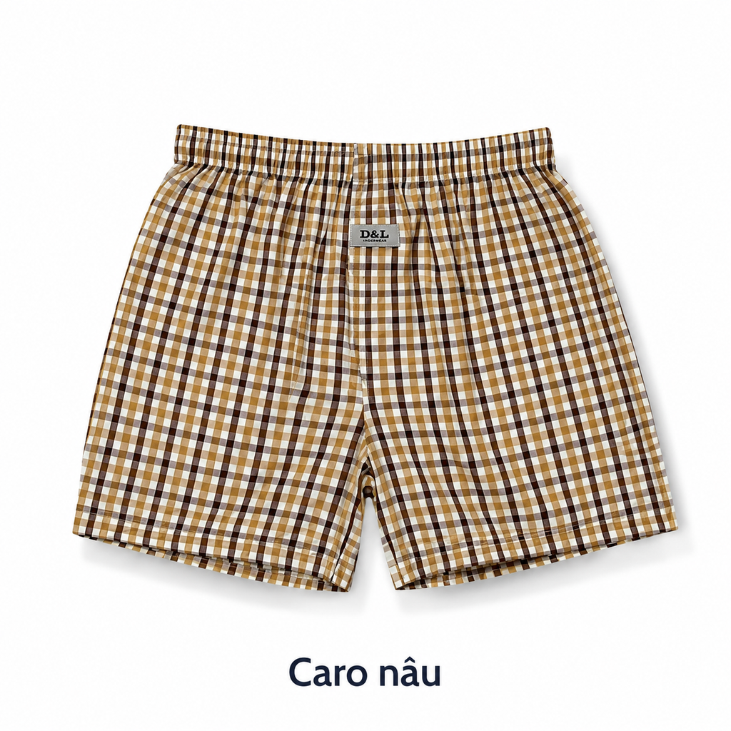 Quần Đùi Nam Mặc Nhà D&L DL001SH Cotton Kate Mát Lưng Thun