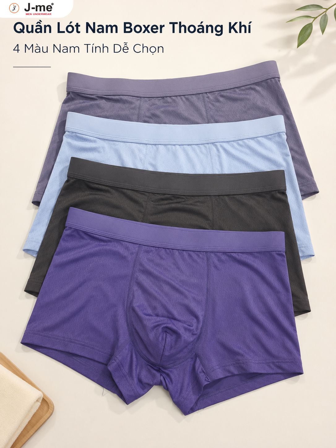 Quần Lót Nam Boxer J-me JM261SH Vải Mesh Thoáng Khí Co Giãn 4 Chiều