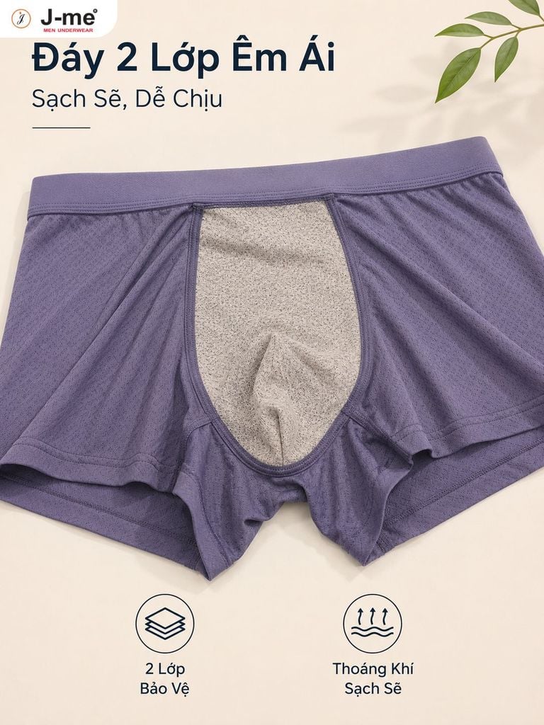 Quần Lót Nam Boxer J-me JM261SH Vải Mesh Thoáng Khí Co Giãn 4 Chiều