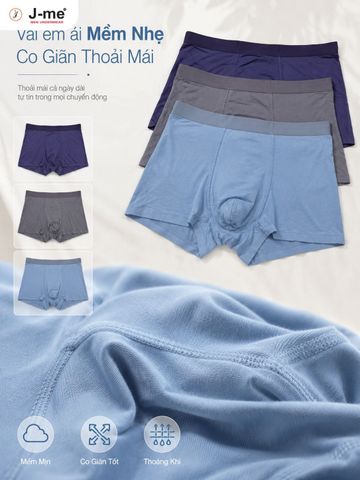 Quần Lót Nam Boxer J-me JM3705SH Thoáng Khí, Mềm Mịn, Co Giãn Tốt