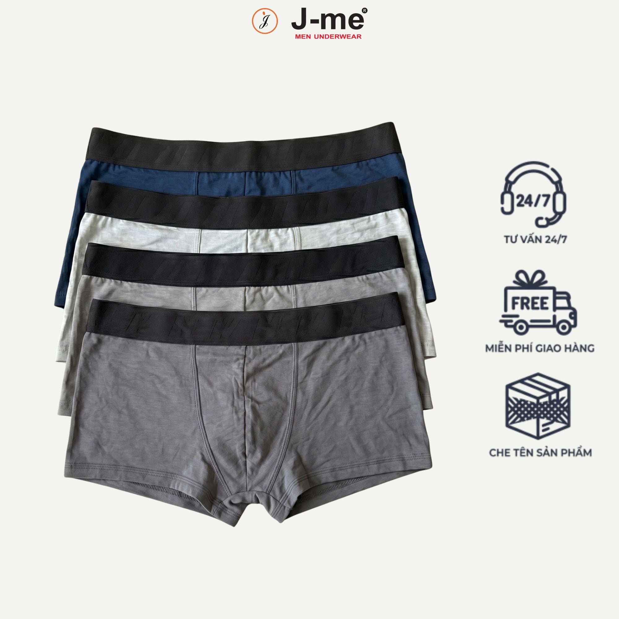 Quần Boxers Nam J-me Cotton Bamboo Cao Cấp Co Giãn Thoáng Mát JM567SH