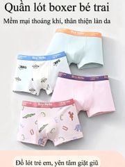 Combo 4 Quần lót boxer bé trai J-me cotton mềm thoáng khí QBT89NK