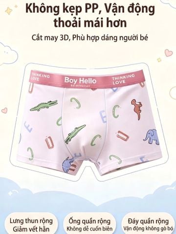 Combo 4 Quần lót boxer bé trai J-me cotton mềm thoáng khí QBT89NK