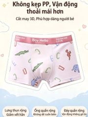 Combo 4 Quần lót boxer bé trai J-me cotton mềm thoáng khí QBT89NK
