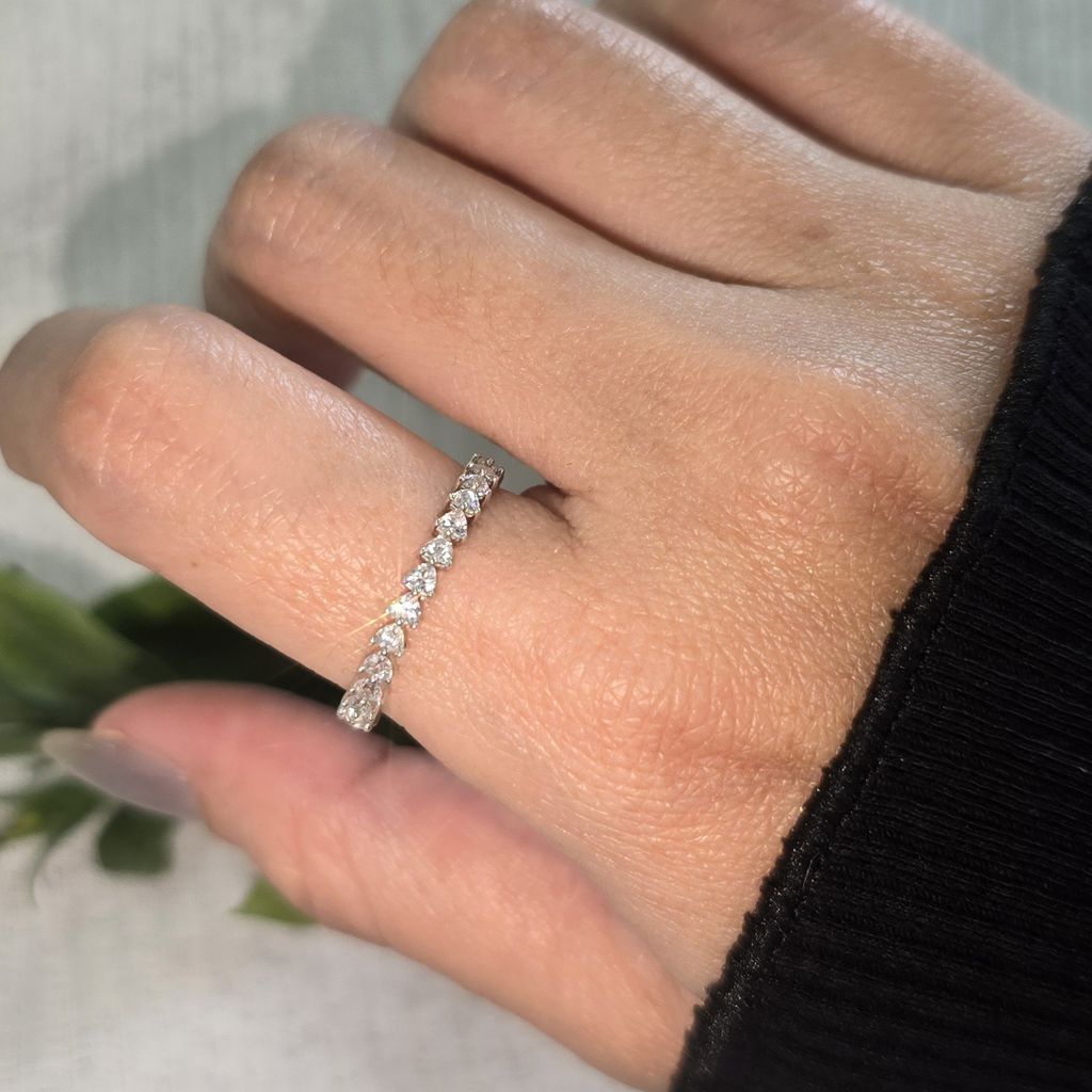 Nhẫn bạc 925 đính full đá tim 2.0ly ROWLER RA100586