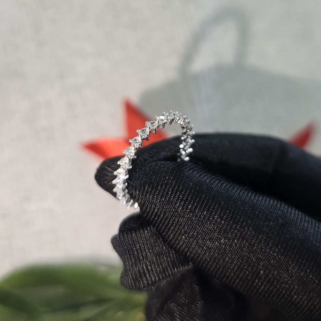 Nhẫn bạc 925 đính full đá tim 2.0ly ROWLER RA100586