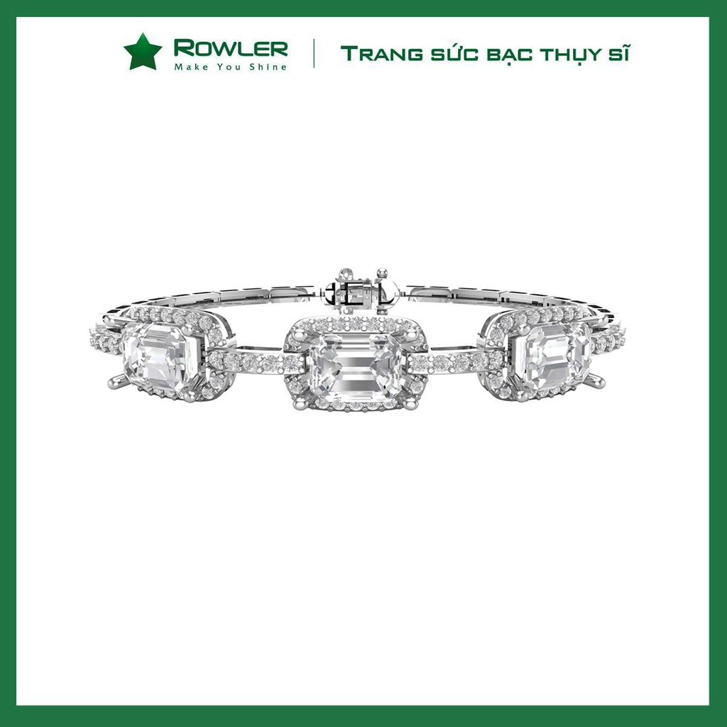 Lắc tay BST Halo Moissanite Radiant ROWLER BH000964