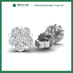 Bông tai hoa mai chuôi vặn bạc 925 hoa mai đính đá Cubic Zirconia 5A ROWLER EA100337