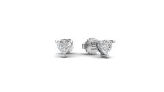 Bông tai tim chuôi vặn bạc nữ 925 đính đá Cubic Zirconia trái tim 5.0ly ROWLER