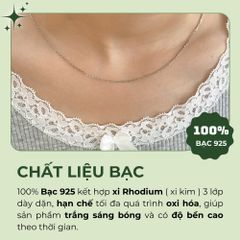 Dây chuyền bạc nữ Ammie mắc xích chữ nhật nhỏ NA000702