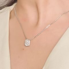 Dây cổ BST Halo Moissanite Radiant bạc Thụy Sĩ đính đá Moissanite - Nét lấp lánh vượt thời gian - ROWLER  NH000962