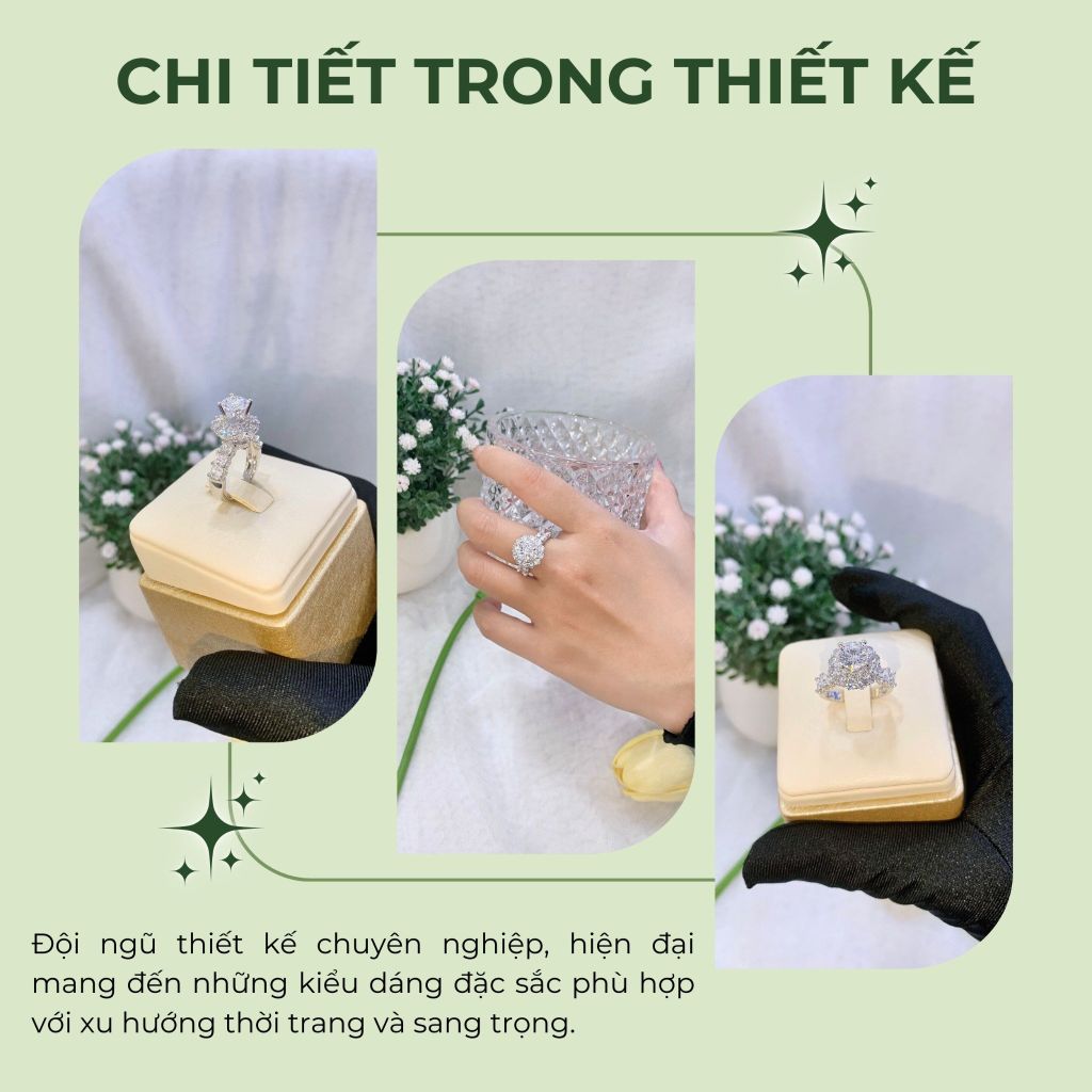 Nhẫn bạc Royal 925 đính đá Cubic Zirconia 5A 7.0ly ROWLER RA000953