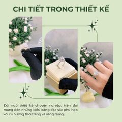 Nhẫn bạc Thụy Sĩ bông hoa đính đá Moissanite 7.0ly ROWLER RH000616