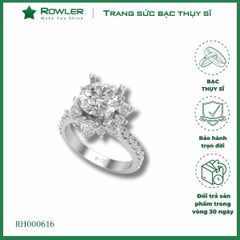 Combo 3 - Moissanite bông hoa lấp lánh viên chủ 6.0ly - 000616