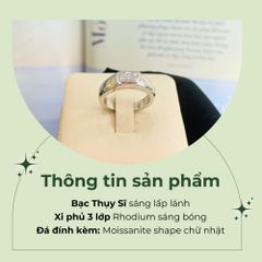 Nhẫn bạc unisex đính đá Moissanite ROWLER RH000863
