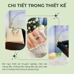 Nhẫn bạc unisex đính đá Moissanite ROWLER RH000863