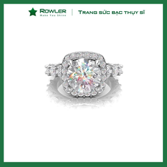 Nhẫn Halo bạc Thụy Sỹ đinhá full đá Moissanite viên chủ 8.0ly_-RH000966-ROWLER