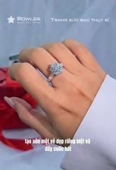 Nhẫn Royal bạc Thụy Sĩ  đính full đá Moissanite viên chủ  6.0ly ROWLER_RH000969
