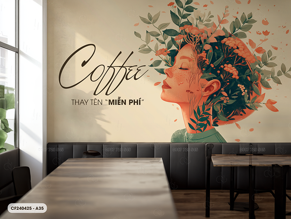  Tranh Dán Tường Cà Phê 8D 16D - CF240425 