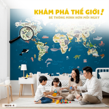  Tranh Dán Tường Bản Đồ Cho Trẻ 8D 16D - MK278 