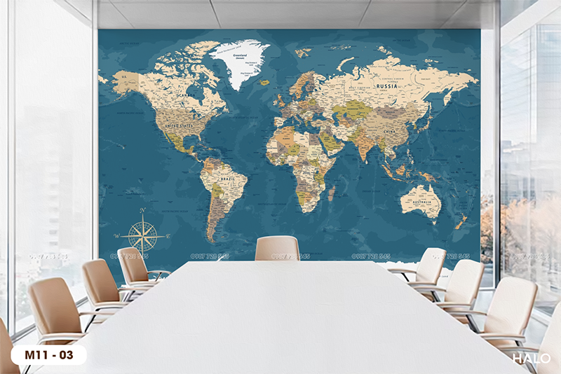  Tranh Dán Tường Bản Đồ 8D 16D - M11 